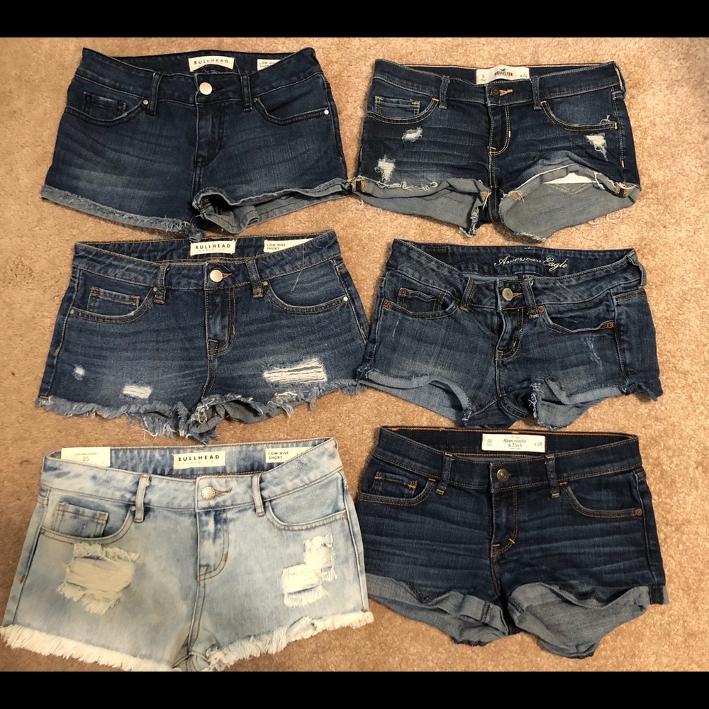 Six Pairs Denim Shorts
